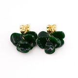 Boucles d'oreilles HELENE COEUR VERT