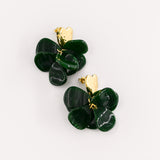 Boucles d'oreilles HELENE COEUR VERT
