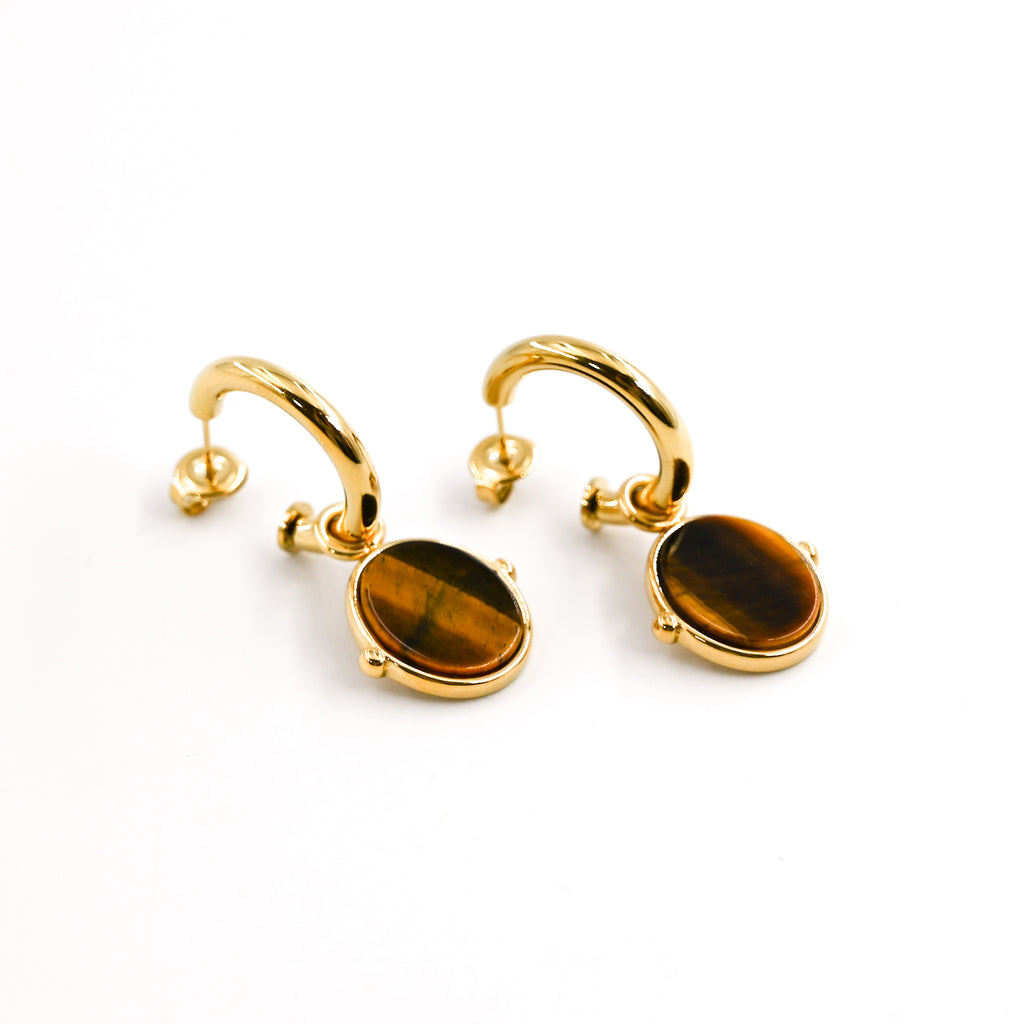 Boucles d'oreilles JUDITH OEIL DE TIGRE