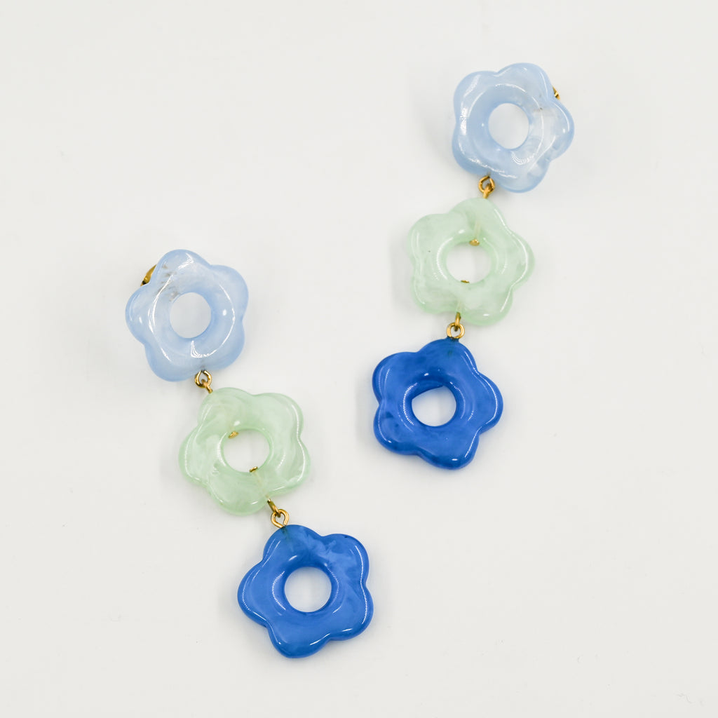 Boucles d'oreilles PRIMAVERA TRIPLE BLEU