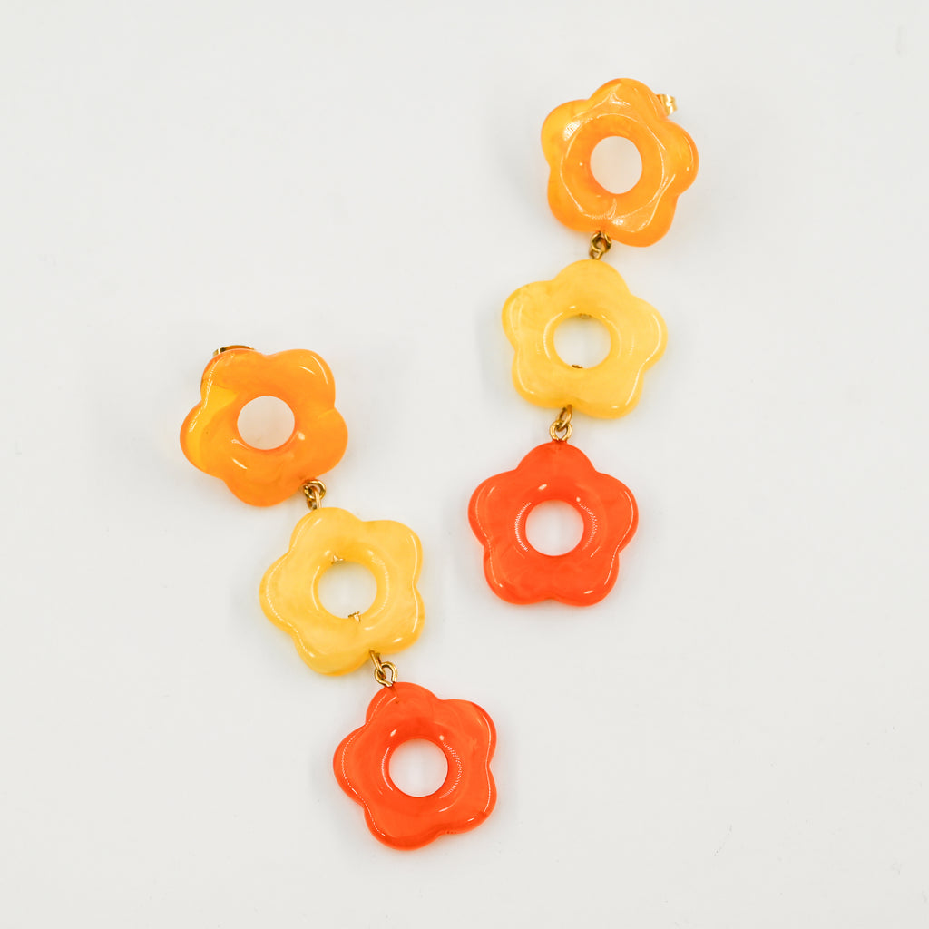 Boucles d'oreilles PRIMAVERA TRIPLE ORANGE