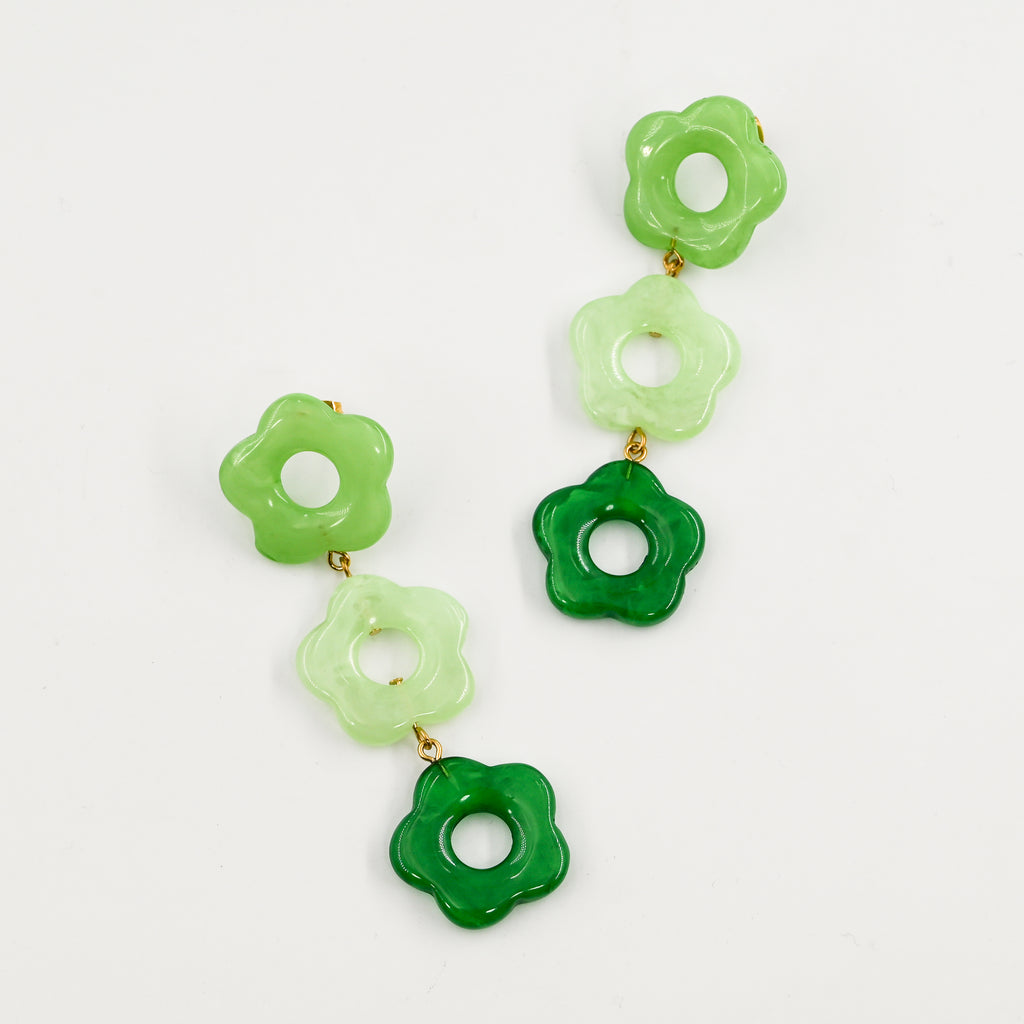 Boucles d'oreilles PRIMAVERA TRIPLE VERT