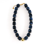 Collier ODON CUBE BLEU MARINE