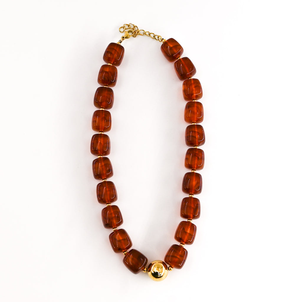 Collier ODON CUBE MARRON