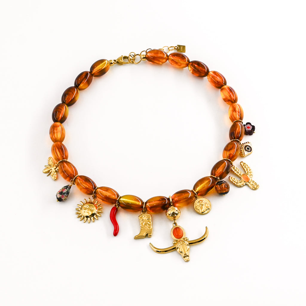 Collier SITTING MARRON
