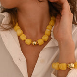 Collier ODON CUBE JAUNE