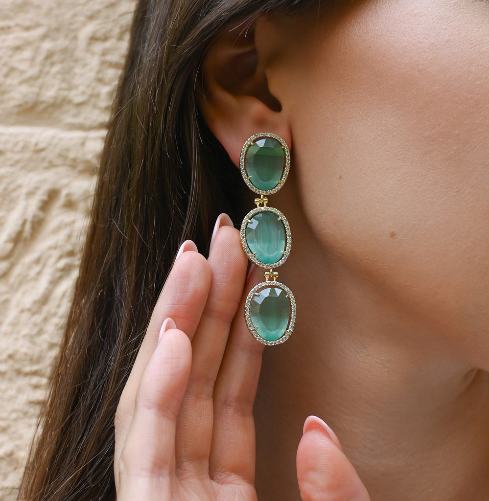 Boucles d'oreilles IBELINA TURQUOISE
