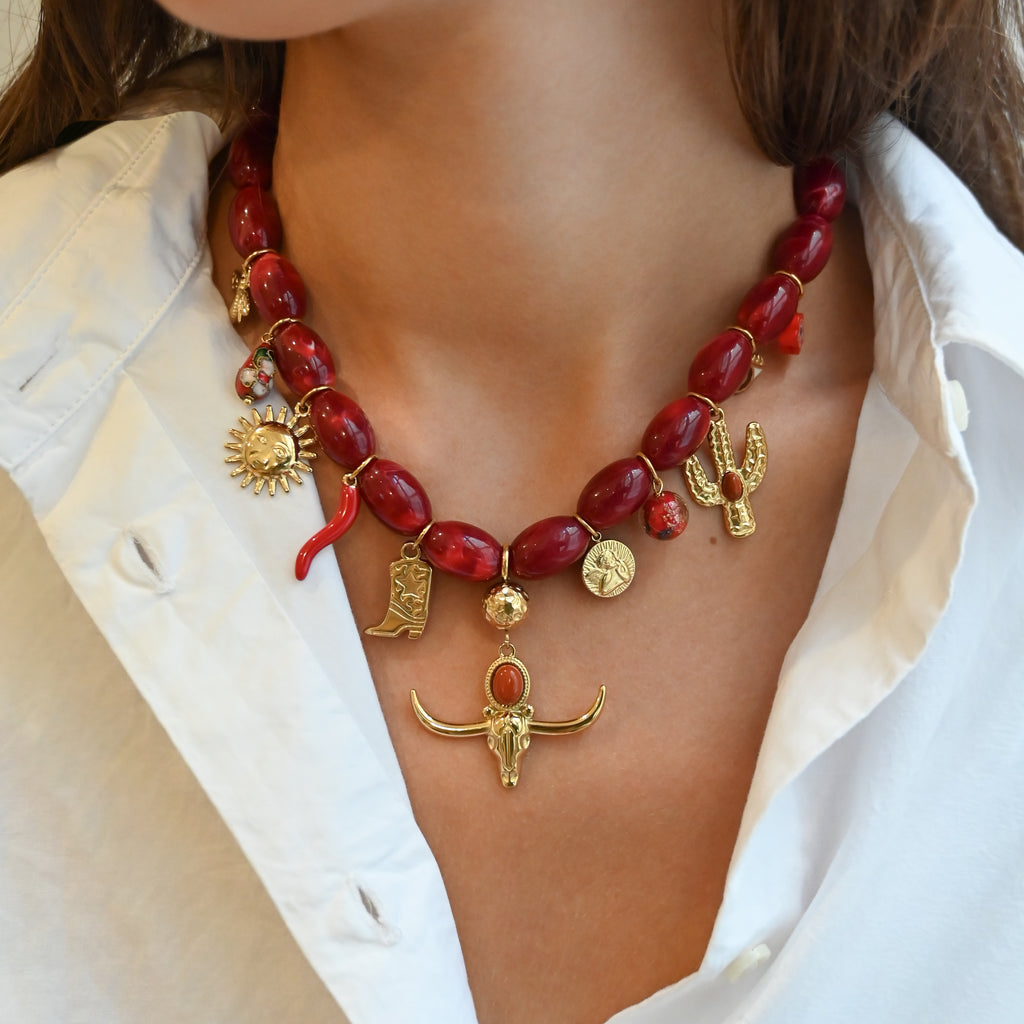 Collier SITTING ROUGE
