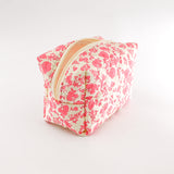 Trousse à maquillage fleurs rose